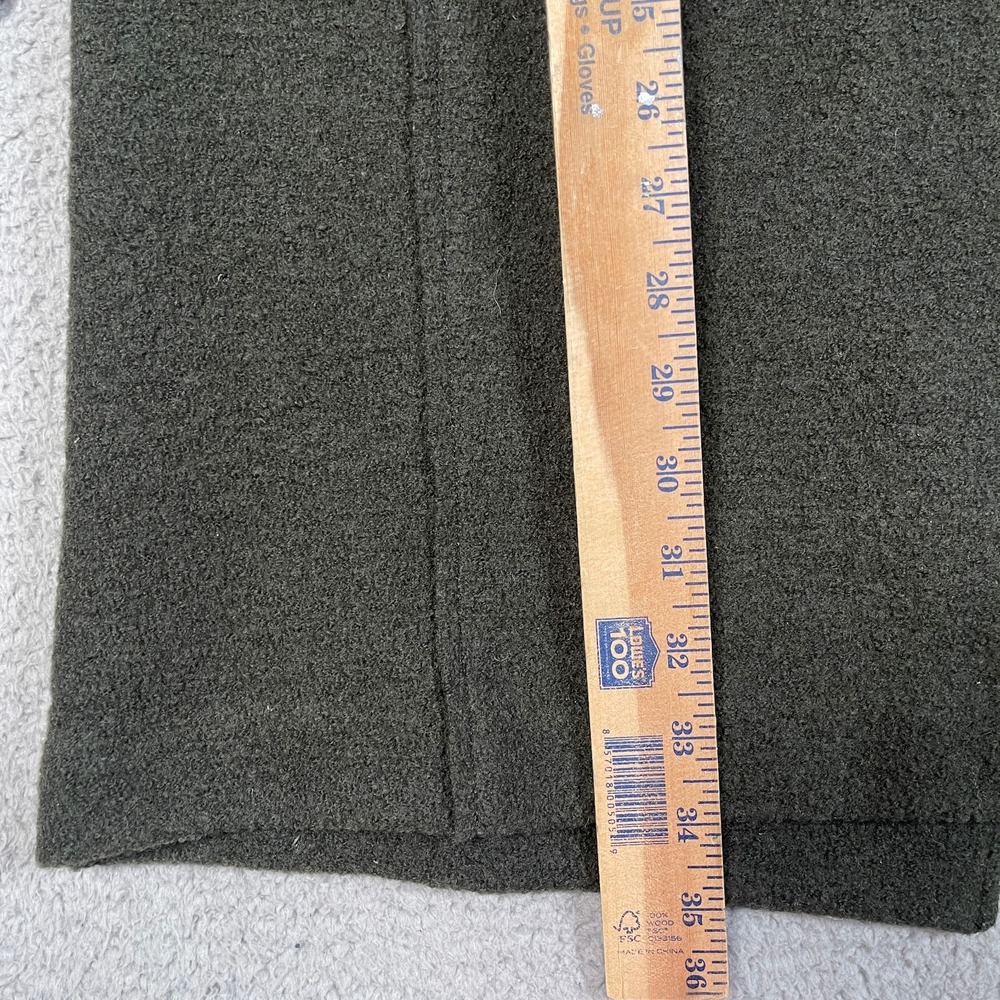 J. Crew Daphne Italian Boiled Wool Topcoat Womens 00 XXS Green Mid Length City - Picture 9 of 11